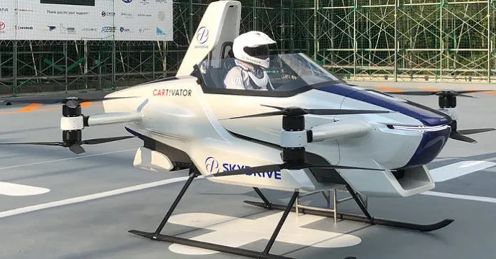 Airborne car tested in Japan